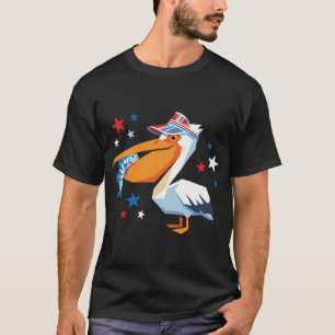 Patriottische Pelikaan Vissen 4 juli T-shirt
