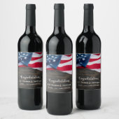 Patriottische pensionering Amerikaanse vlag Wijn Etiket (Flessen)