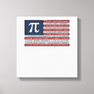 Patriottische Pi-vlag Vintage wiskunde vector ontw Canvas Afdruk