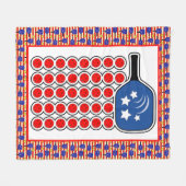 Patriottische Pickleball Rood Wit Blauw Amerikaans Fleece Deken (Voorkant (Horizontaal))