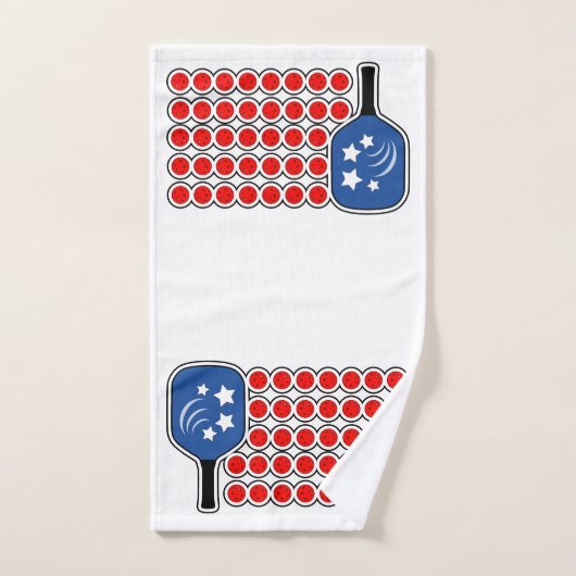 Patriottische Pickleball Rood Wit Blauw Amerikaans Handdoek (Handdoek)
