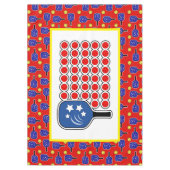 Patriottische Pickleball Rood Wit Blauw Amerikaans Tafelkleed (Voorkant)
