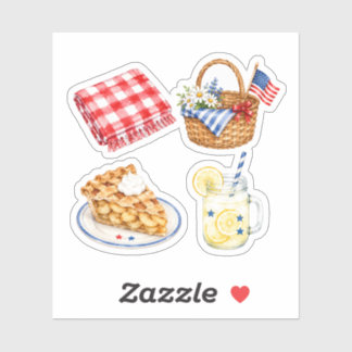 Patriottische Picknick Esthetiek 4 juli Sticker