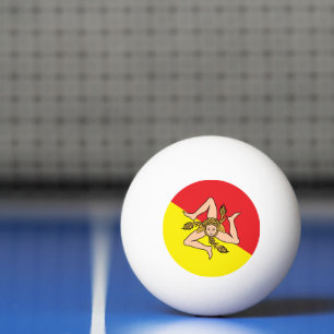 Patriottische pingpongbal met de vlag van Sicilië Pingpongballen