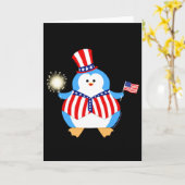 Patriottische Pinguïn Kaart (Gele Bloem)