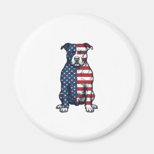 Patriottische Pit Bull Vintage Gravure Vector Desi Magneet