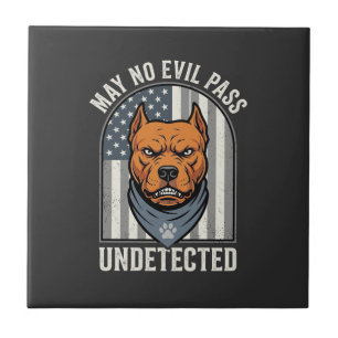 Patriottische Pitbull Waakhond Tegeltje