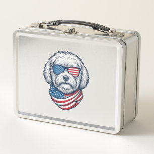 Patriottische pluizige hond vectorillustratie_1