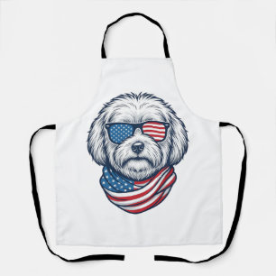 Patriottische pluizige hond vectorillustratie_1 schort