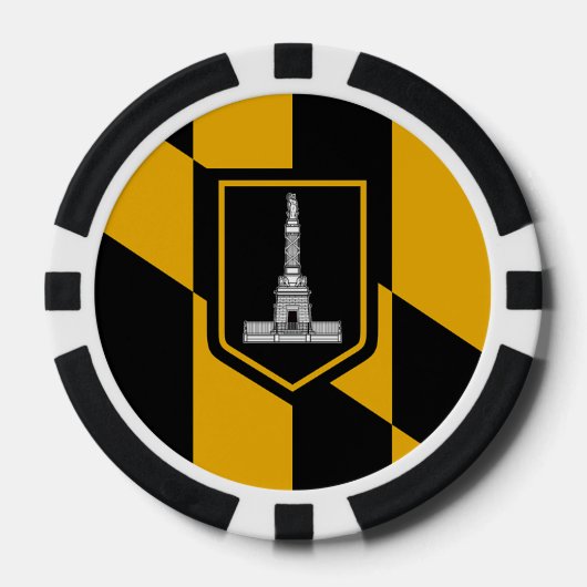 Patriottische poker chips met vlag van Baltimore (Voorkant)