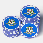 Patriottische poker chips met vlag van Connecticut (Opstapeling)