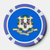 Patriottische poker chips met vlag van Connecticut (Achterkant)
