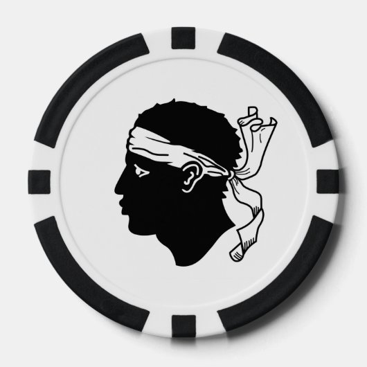 Patriottische poker chips met vlag van Corsica (Voorkant)