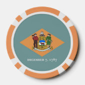 Patriottische poker chips met vlag van Delaware (Achterkant)