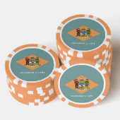 Patriottische poker chips met vlag van Delaware (Opstapeling)