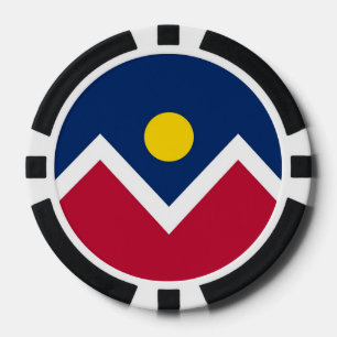 Patriottische poker chips met vlag van Denver City
