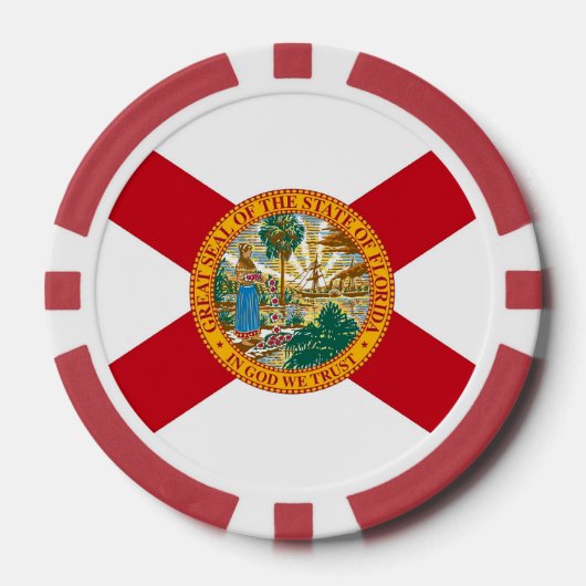 Patriottische poker chips met vlag van Florida (Voorkant)