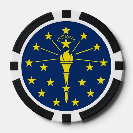 Patriottische poker chips met vlag van Indiana (Voorkant)