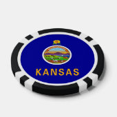 Patriottische poker chips met vlag van Kansas (Enkel)