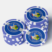 Patriottische poker chips met vlag van Las Vegas (Opstapeling)
