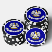 Patriottische poker chips met vlag van Louisiana (Opstapeling)
