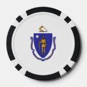 Patriottische poker chips met vlag van Massachuset (Achterkant)