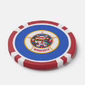 Patriottische poker chips met vlag van Minnesota (Enkel)