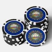 Patriottische poker chips met vlag van New Hampshi (Opstapeling)