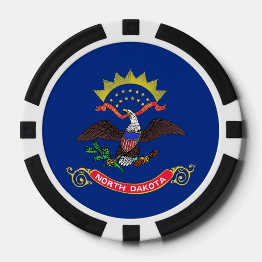 Patriottische poker chips met vlag van North Dakot (Voorkant)