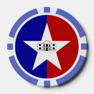 Patriottische poker chips met vlag van San Antonio
