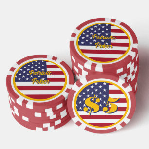 Patriottische Pokernacht Amerikaanse Vlag Persoonl Poker Chips