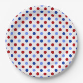 Patriottische Polka Dots Papieren Bordje (Voorkant)