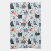 Patriottische pommeren Dog Kitchen Towel Theedoek (Verticaal)