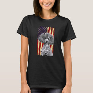Patriottische Poodle Amerikaanse Vlag 4 Juli Hond T-shirt