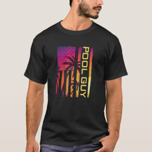 Patriottische Pool Guy Palm Tree US American F T-shirt