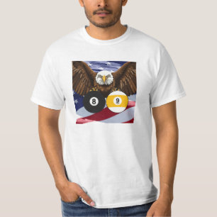 Patriottische Poolspeler 8 Ball 9 Ball T-shirt