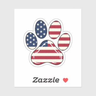 Patriottische pootafdruk – 4 juli sticker
