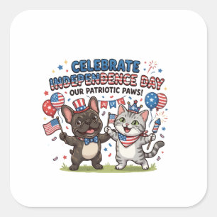 Patriottische poten 4 juli-viering vierkante sticker