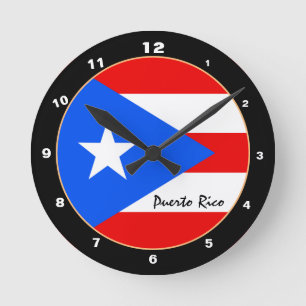 Patriottische Puerto Ricaanse vlag, Puerto Rico /  Ronde Klok