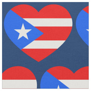 Patriottische Puerto Rico Vlag Liefde Hartpatroon Stof