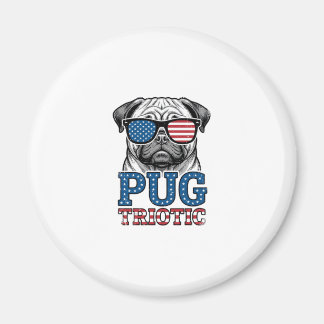Patriottische Pug Vintage Gravure Shirt Ontwerp_1 Magneet