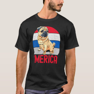 Patriottische pug voor mam papa op 4 juli prid t-shirt