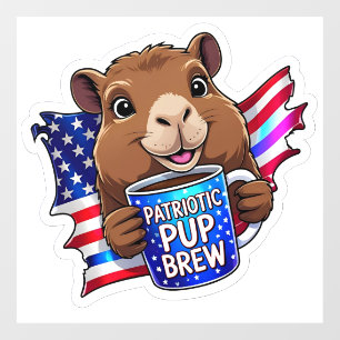 Patriottische Pup Brew' Holografische GOP Sticker