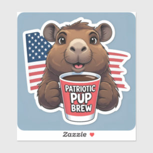 'Patriottische Pup-brouwerij'-stickers voor bedri Sticker