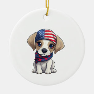 Patriottische Pup - Stijl 14 Keramisch Ornament