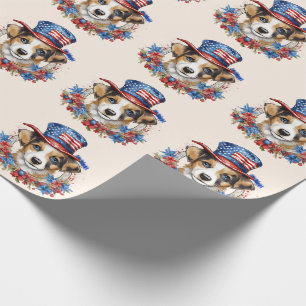 Patriottische Puppy 4 juli Verenigde Staten Onafha Cadeaupapier