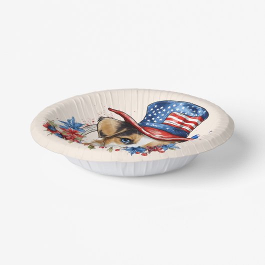 Patriottische Puppy 4 juli Verenigde Staten Onafha Papieren Kommen (Gebogen)