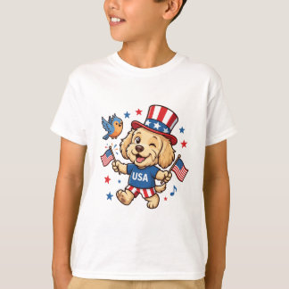 Patriottische Puppy USA Onafhankelijkheidsdag T-shirt
