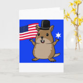 Patriottische Quokka Kaart (Gele Bloem)