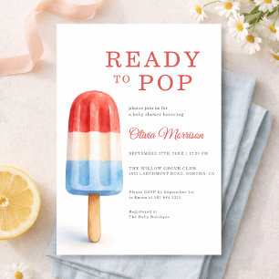 Patriottische Ready To Pop Popsicle Baby Shower Kaart